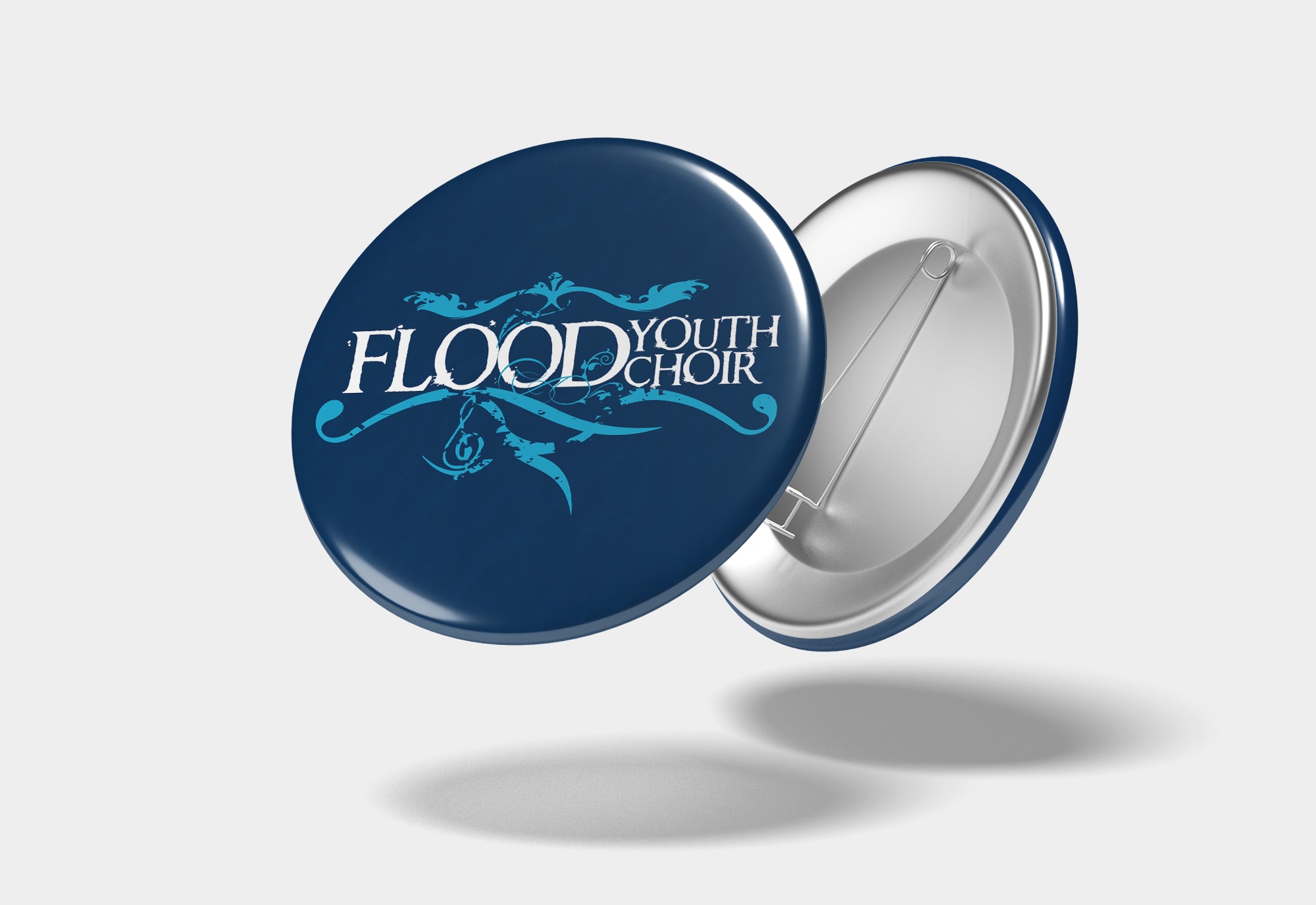 Flood Youth Choir Logo Design on Button