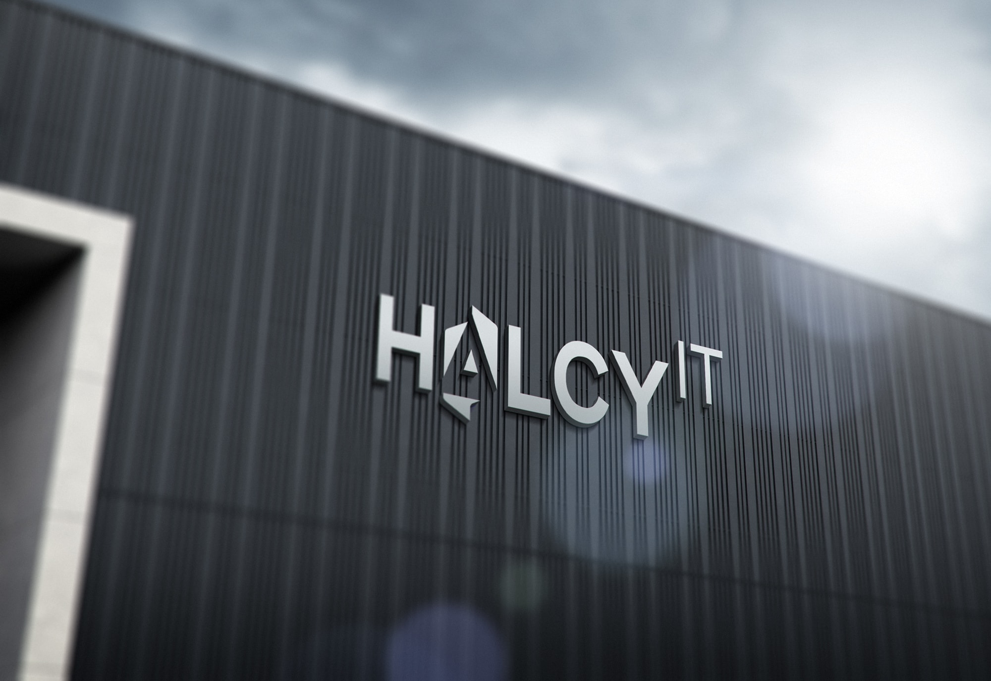 HalcyIT Logo Design on Signage