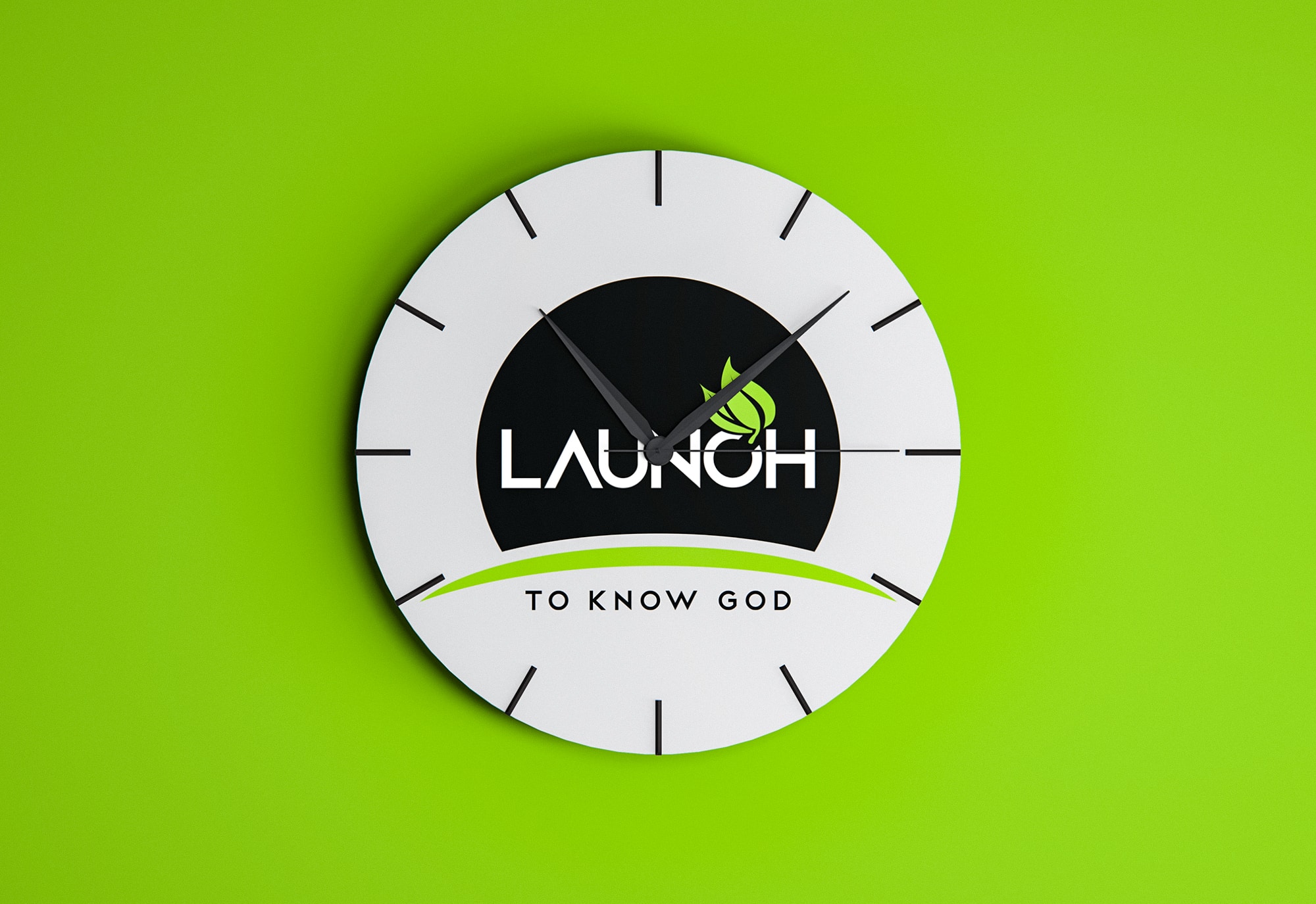 Launch Logo Design on Wall Clock
