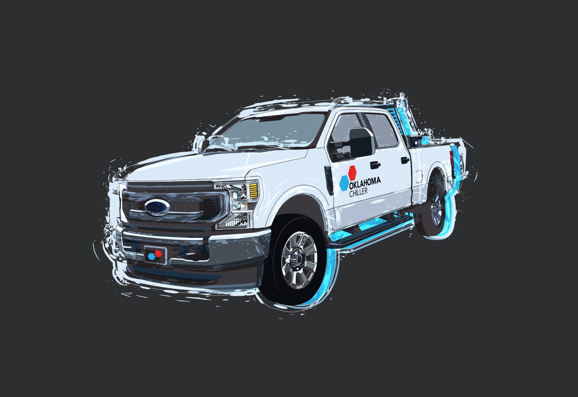 Oklahoma Chiller&rsquo;s Service Truck Illustration