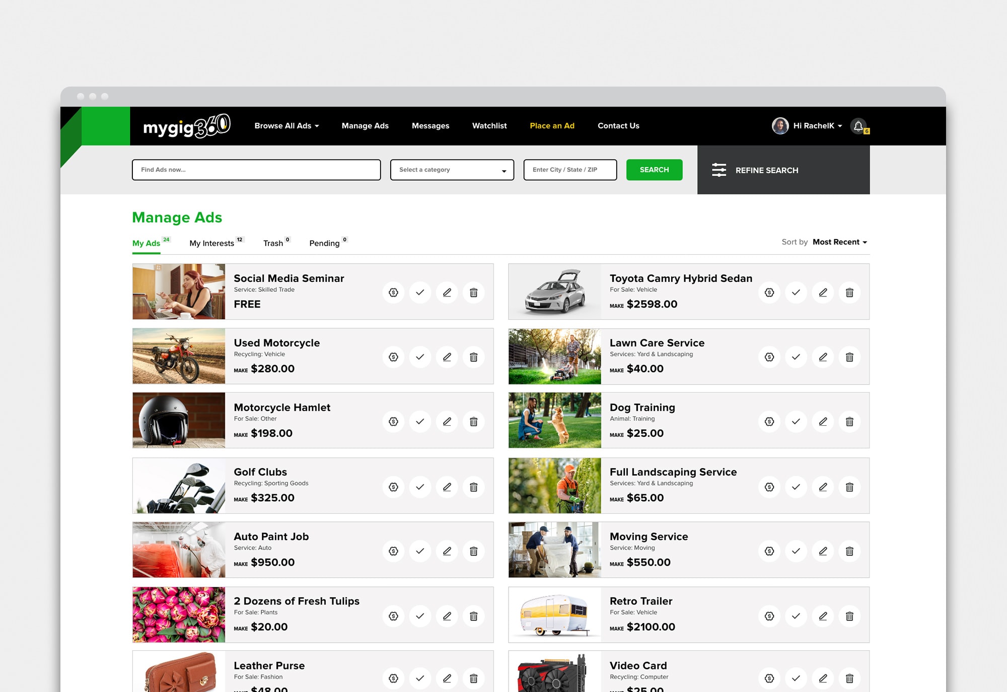 MyGig 360 UX/UI Development