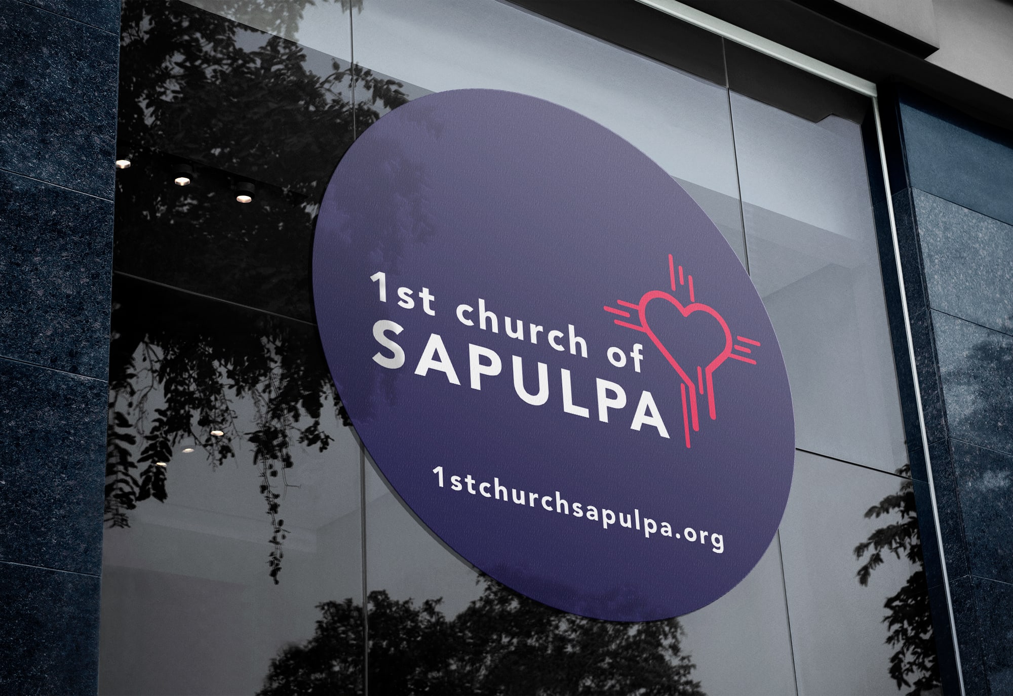 1st Church of Sapulpa Static Cling by Matcha Design
