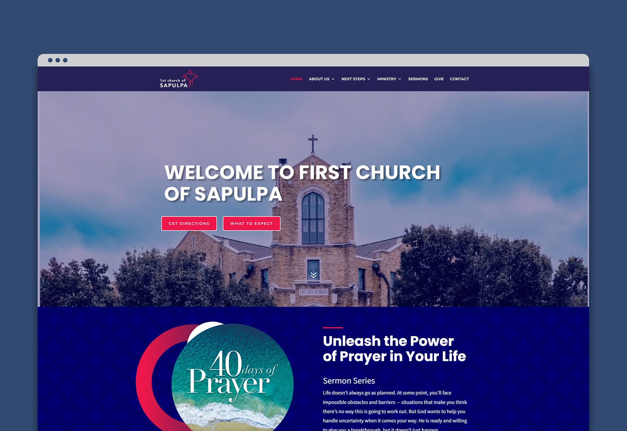 1st Church of Sapulpa Website Design by Matcha Design
