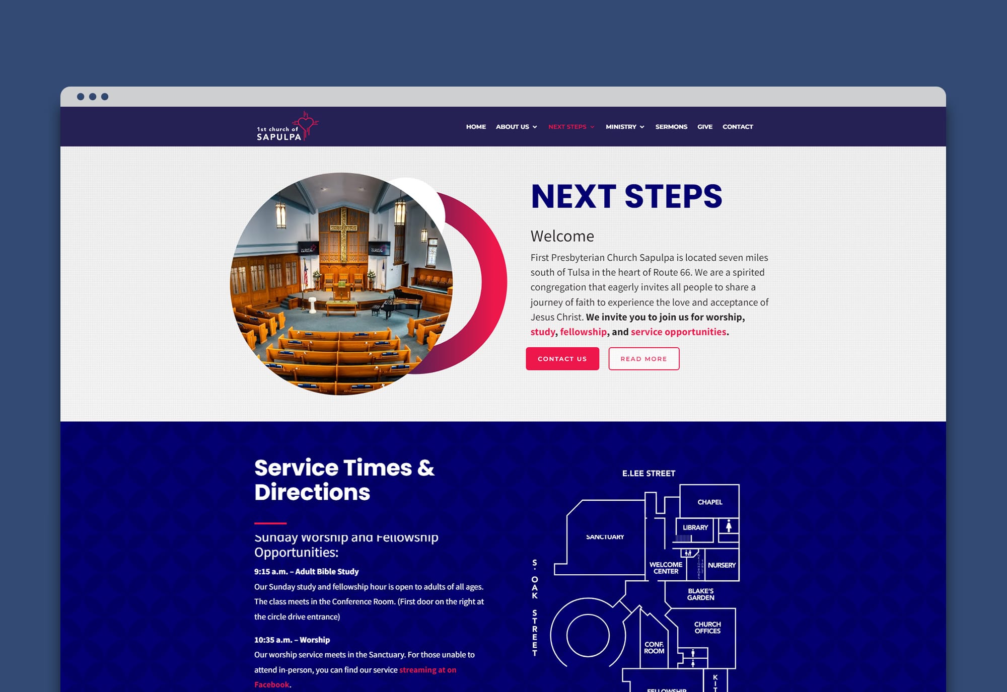 1st Church of Sapulpa Website Design by Matcha Design