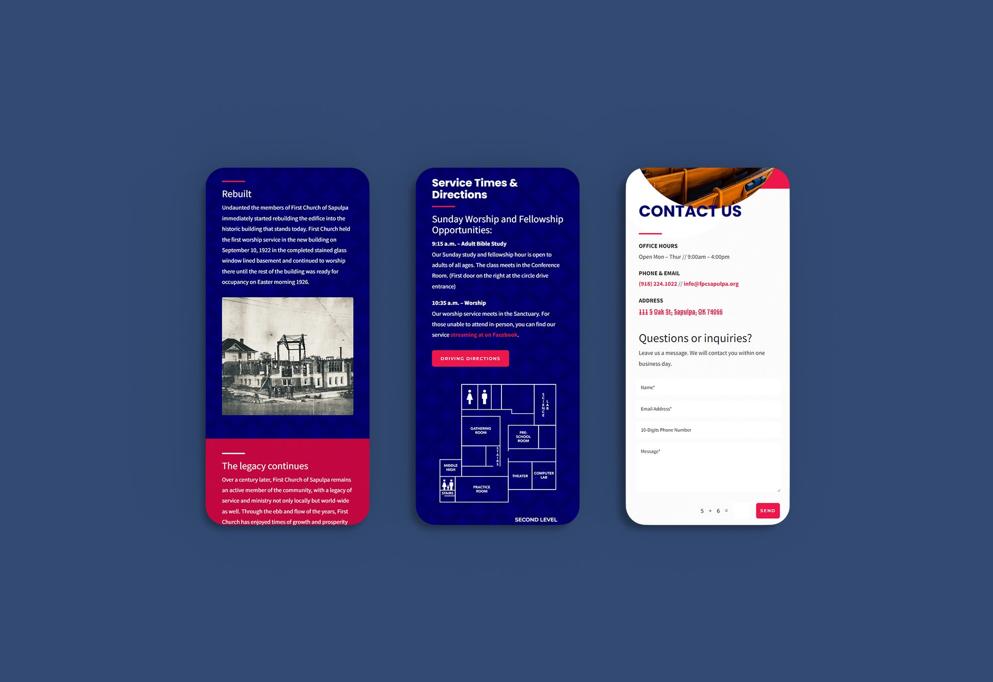 1st Church of Sapulpa Website Design by Matcha Design