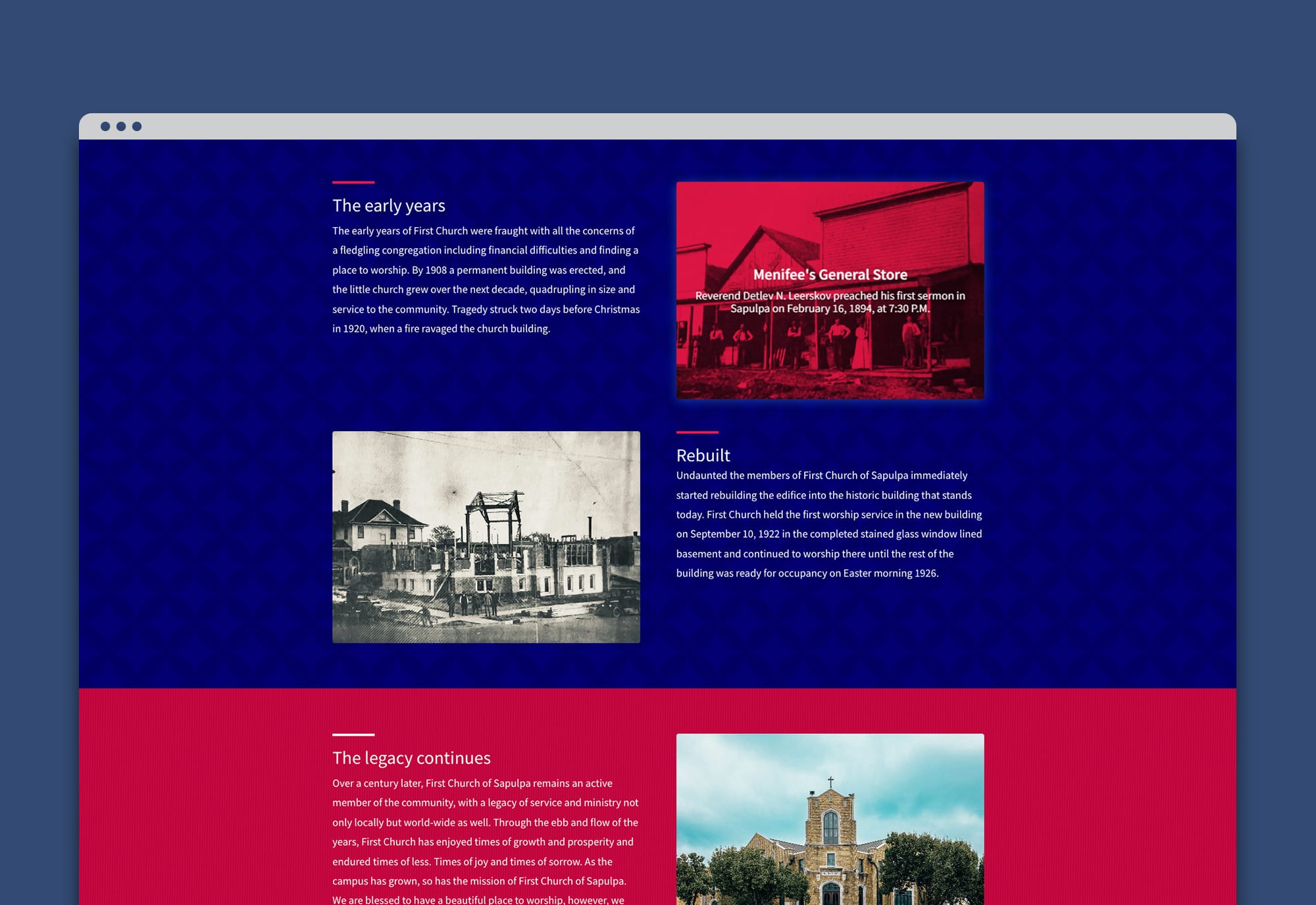 1st Church of Sapulpa Website Design by Matcha Design