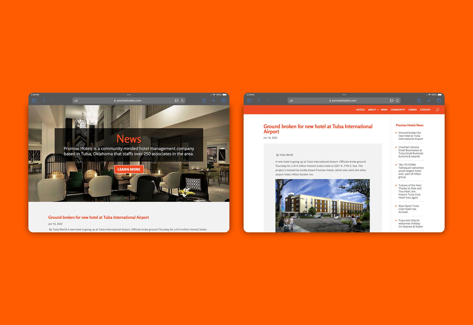 Promise Hotels Website Design &amp; Development by Matcha Design