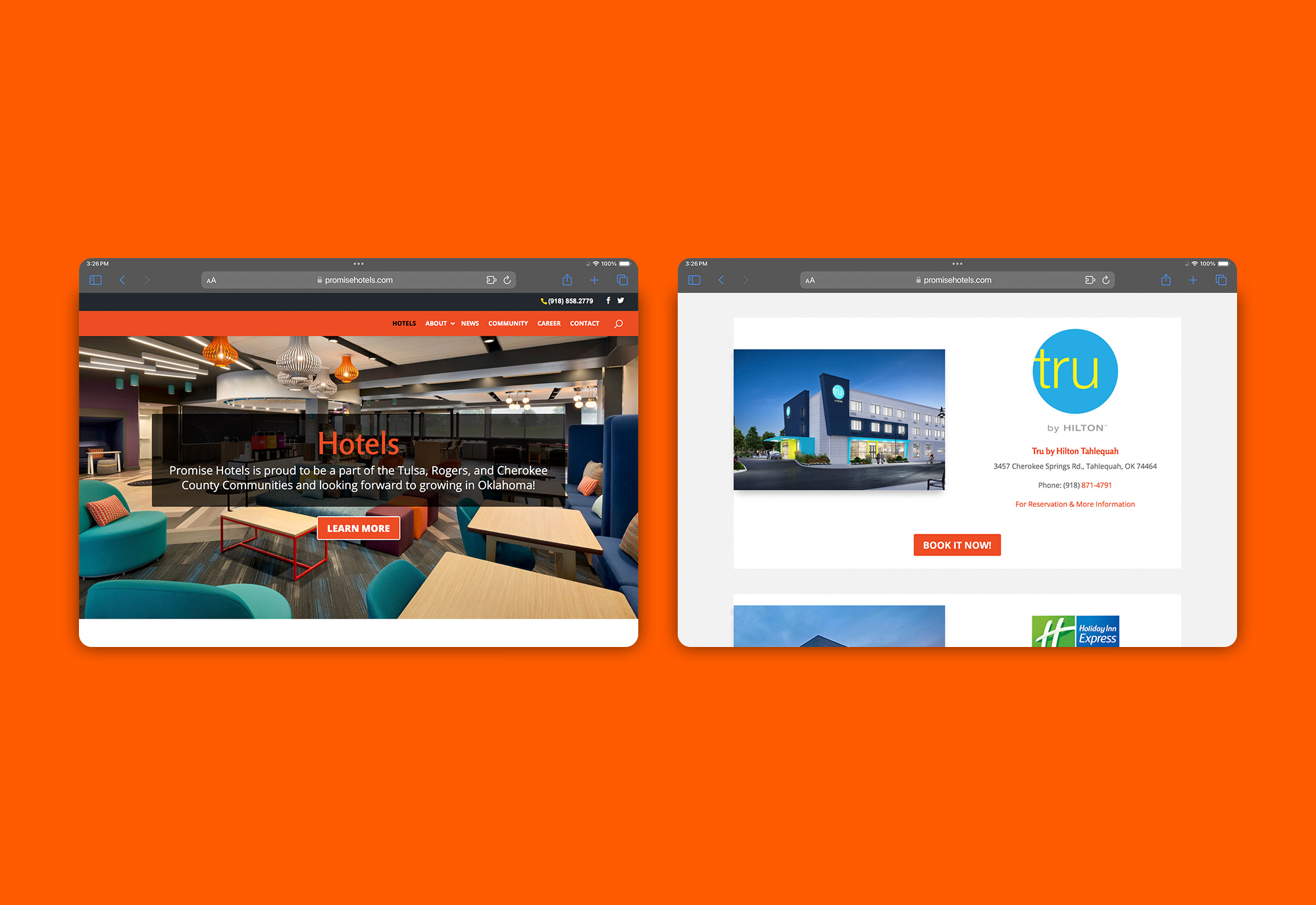 Promise Hotels Website Design &amp; Development by Matcha Design